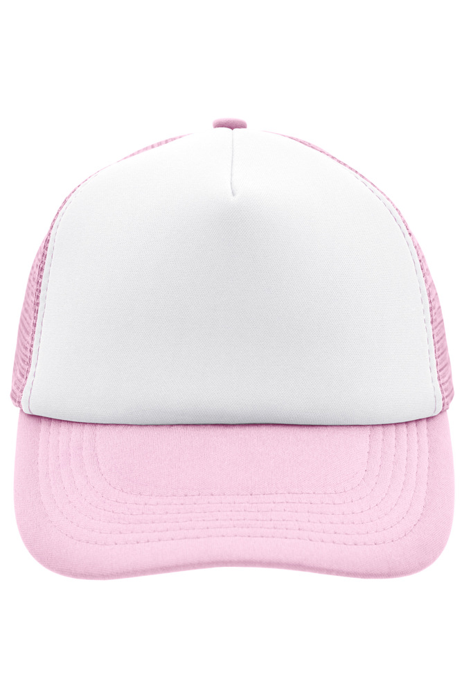 5 Panel Polyester Mesh Cap - White/baby-pink (ca. Pantone white
706C)