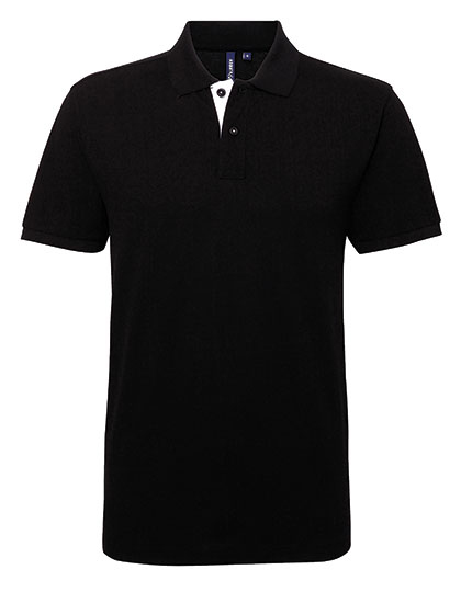 Asquith & Fox - Men´s Classic Fit Contrast Polo - Black, White