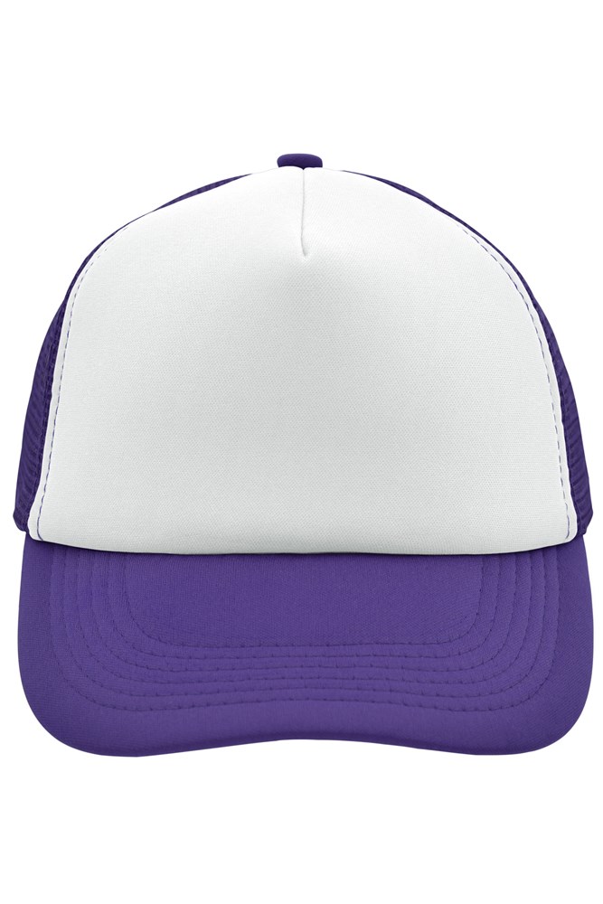 5 Panel Polyester Mesh Cap - White/lilac (ca. Pantone white
267C)