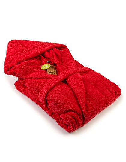 ARTG - Bathrobe With Hood - Fire Red