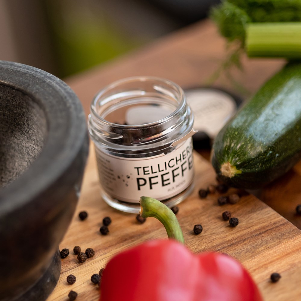 26 g Tellicherry Pfeffer ganz im Glas