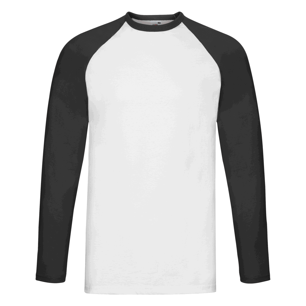 610280 - Valueweight Long Sleeve Baseball T-Shirt - Weiß/schwarz