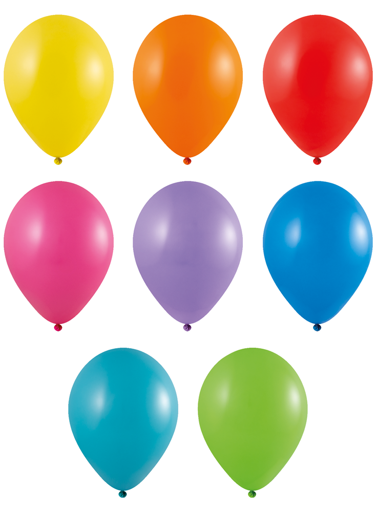 Ballons ohne Druck 85/95 cm - Ø 33 cm - 11 inch - Sortiert Pastel