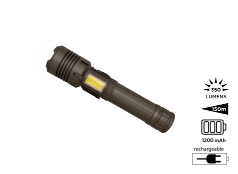 2-in-1 Wiederaufladbare Taschenlampe 'Rigel' (M)