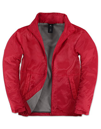 B&C COLLECTION - Men´s Jacket Multi-Active - Red, Warm Grey