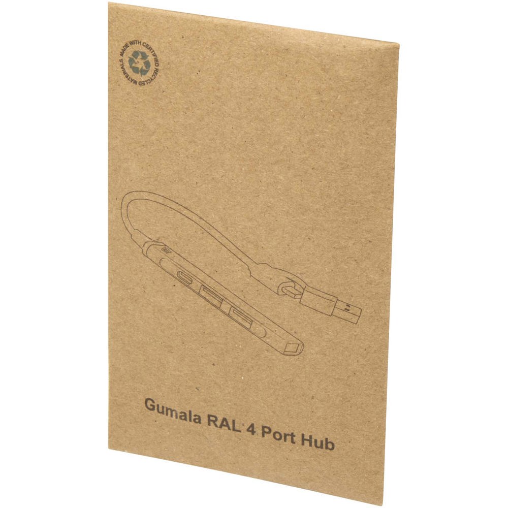 Alkaid 4 Port Hub aus recyceltem Aluminium mit USB-A- und Typ-C-Anschlüssen und zwei Eingängen