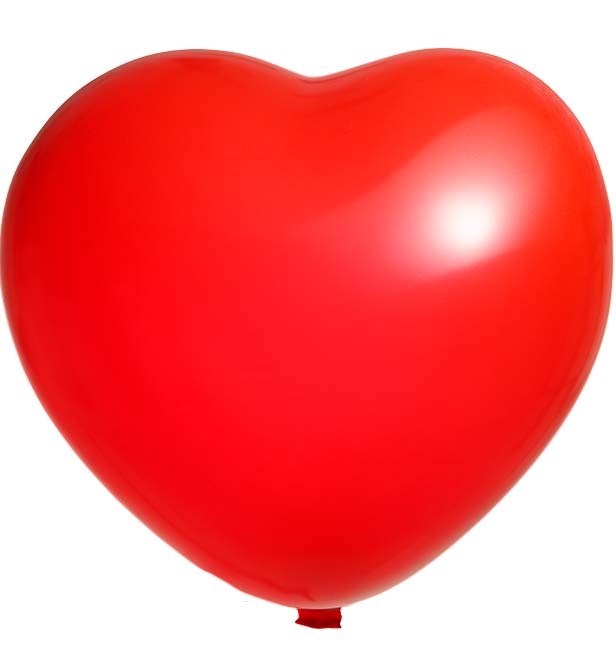 Bedruckte Riesenballons Herzform Ø 65 cm - Rot (6045) Pastel
