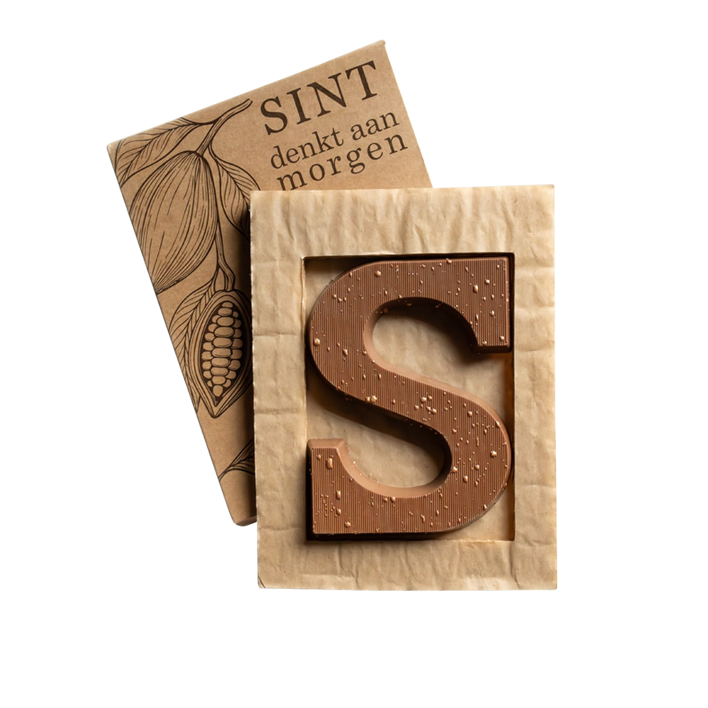 Luxus Schokoladenbuchstabe S Bronze-Spritzer | Vollmilch | 135g