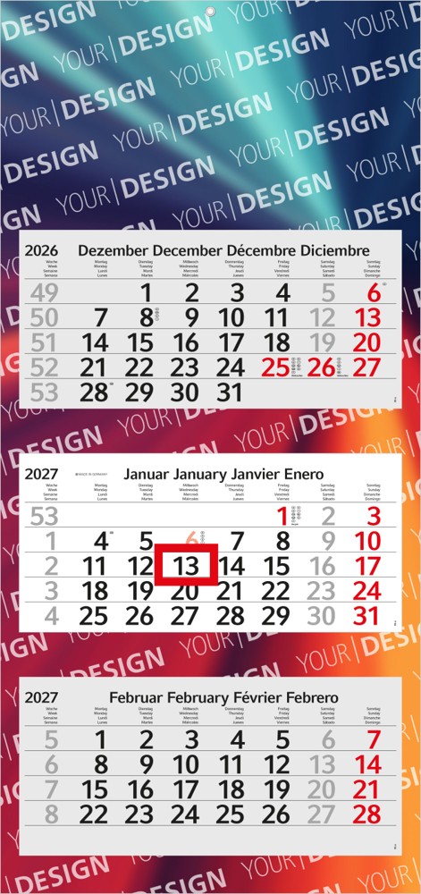 3-Monatskalender Mehrblock Profil 3