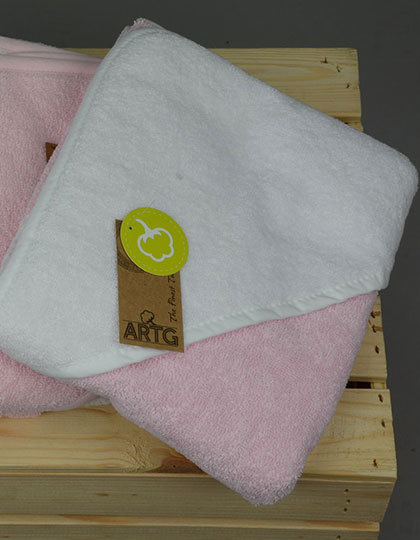 ARTG - Babiezz® Hooded Towel - Light Pink, White, White