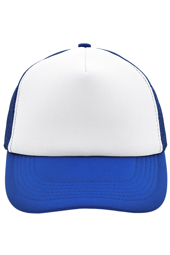 5 Panel Polyester Mesh Cap - White/royal (ca. Pantone white
301C)