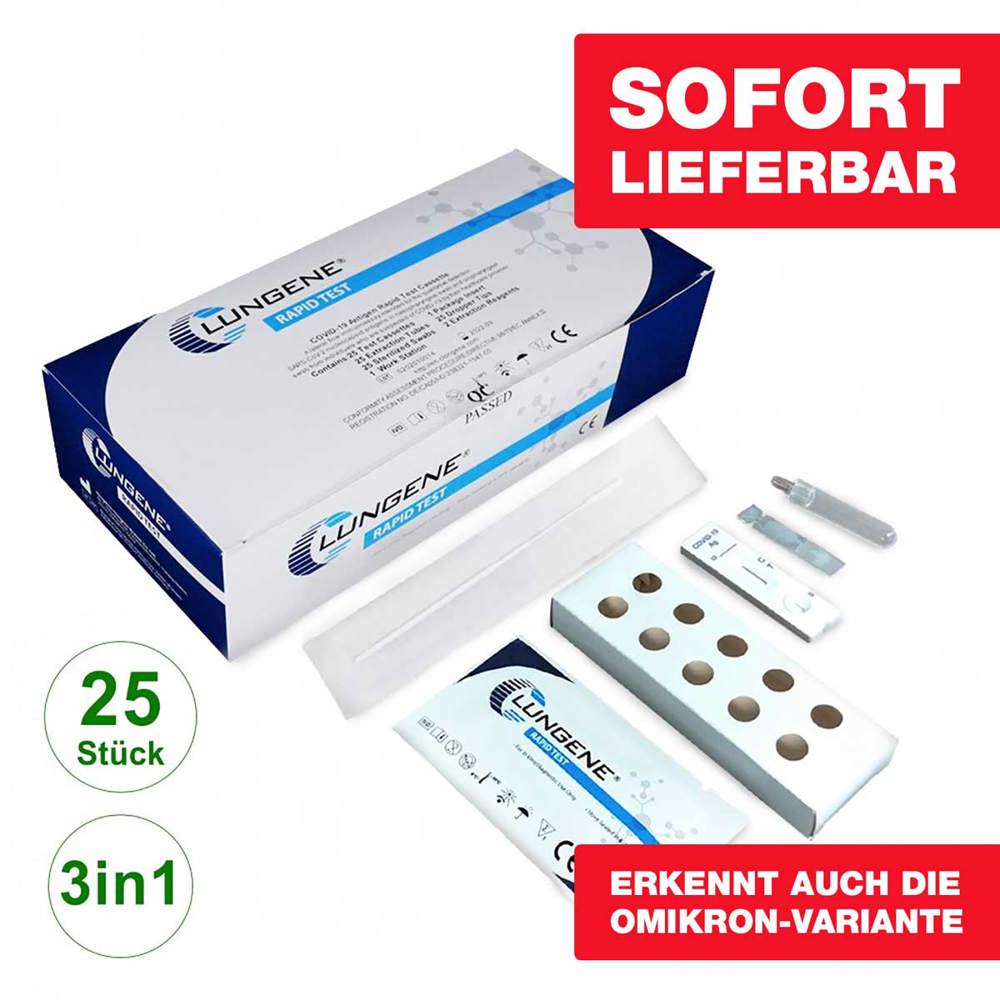 Antigen 3in1 Schnelltest ,  BfArM ,  25er Box ,  Clungene ,  Preis pro Test