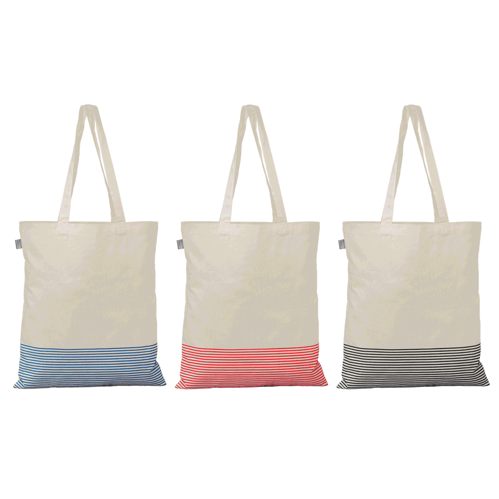 Aro Tragetasche mit Micro-Streifen aus 170 g/m²recycelter Baumwolle - 9,7 L