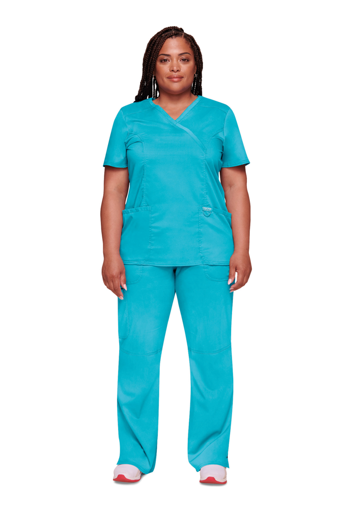 - Oberteil in Wickeloptik, Damen - Turquoise