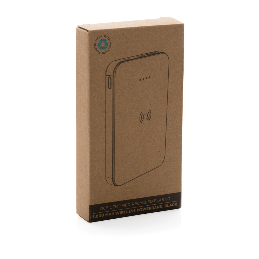 5.000mAh 5W Wireless Powerbank aus RCS recyceltem Kunststoff
