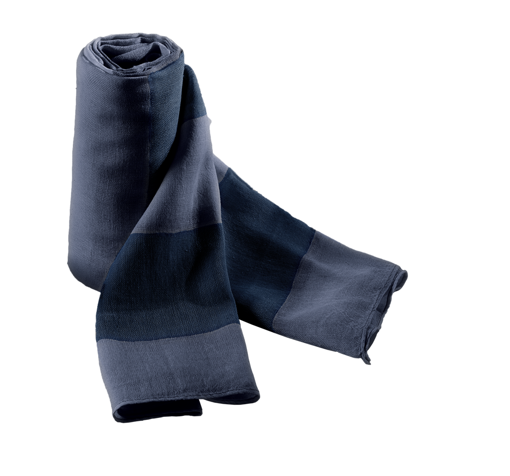 KP067 - Leichter Baumwollschal - Navy / Stone Blue