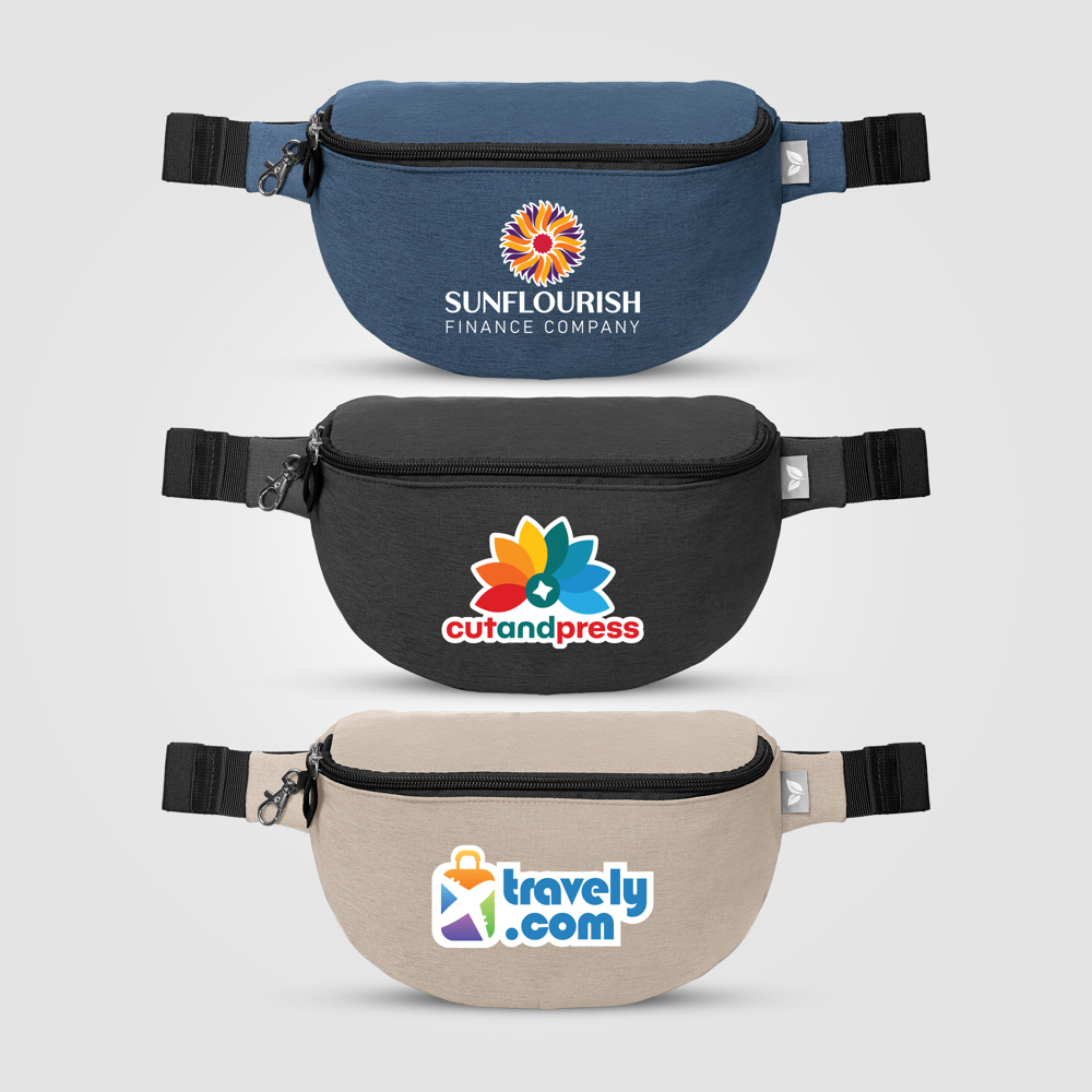 Helsinki Hüfttasche diebstahlsicher mit Haken-Reißverschluss aus rPET - 2 L