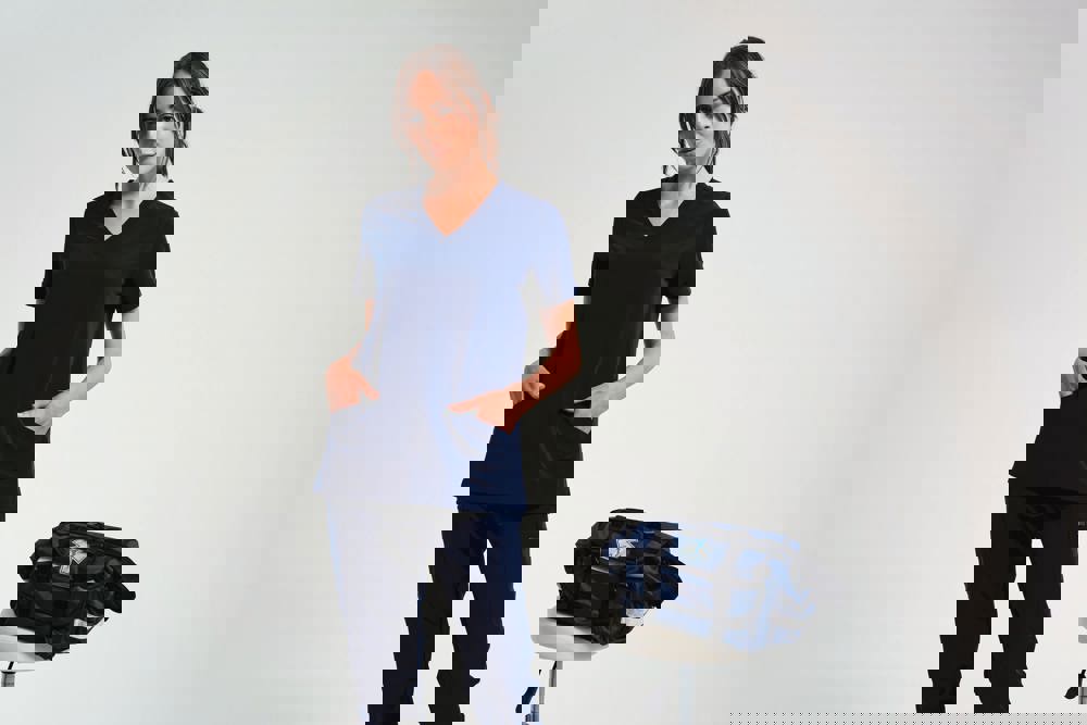 NN310X - Tunika mit Stretchanteil und kurzen Ärmeln, Damen