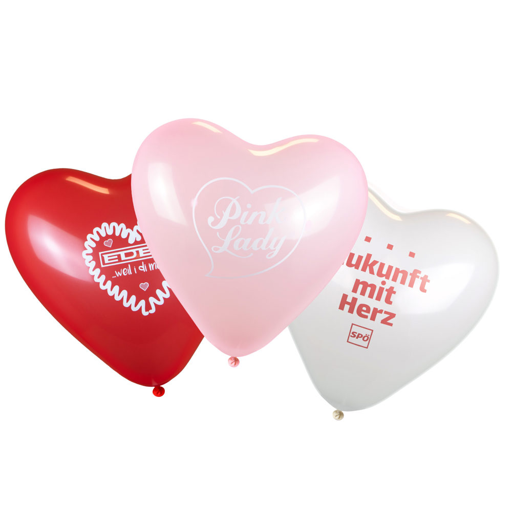 Ballons Herzform bedruckt Ø 33 cm - 11 inch