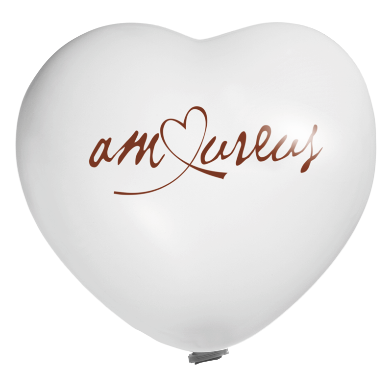 Bedruckte Riesenballons Herzform Ø 90 cm 