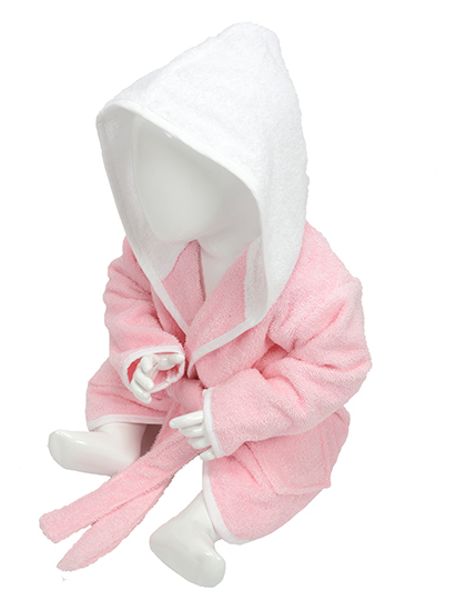 ARTG - Babiezz® Bathrobe With Hood - Light Pink, White