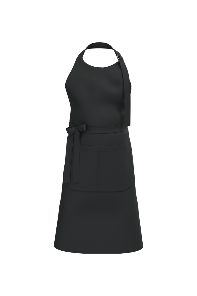 K8007 - Bio-Baumwolle Schürze mit Tasche - Black