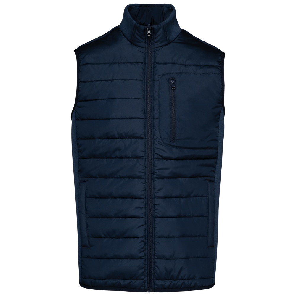 K6170 - Bodywarmer aus zwei Materialien für Herren - Mid Navy / Midnight Navy Heather