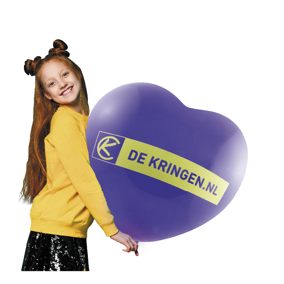 Bedruckte Riesenballons Herzform Ø 65 cm