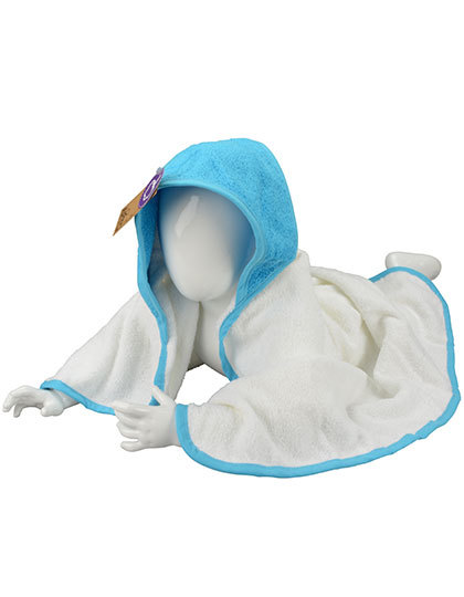 ARTG - Babiezz® Hooded Towel - White, Aqua Blue, Aqua Blue