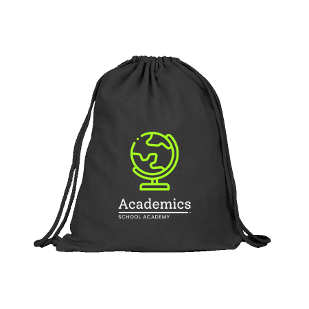 ADARE Baumwoll Rucksack farbig, 140 gr/m² - schwarz