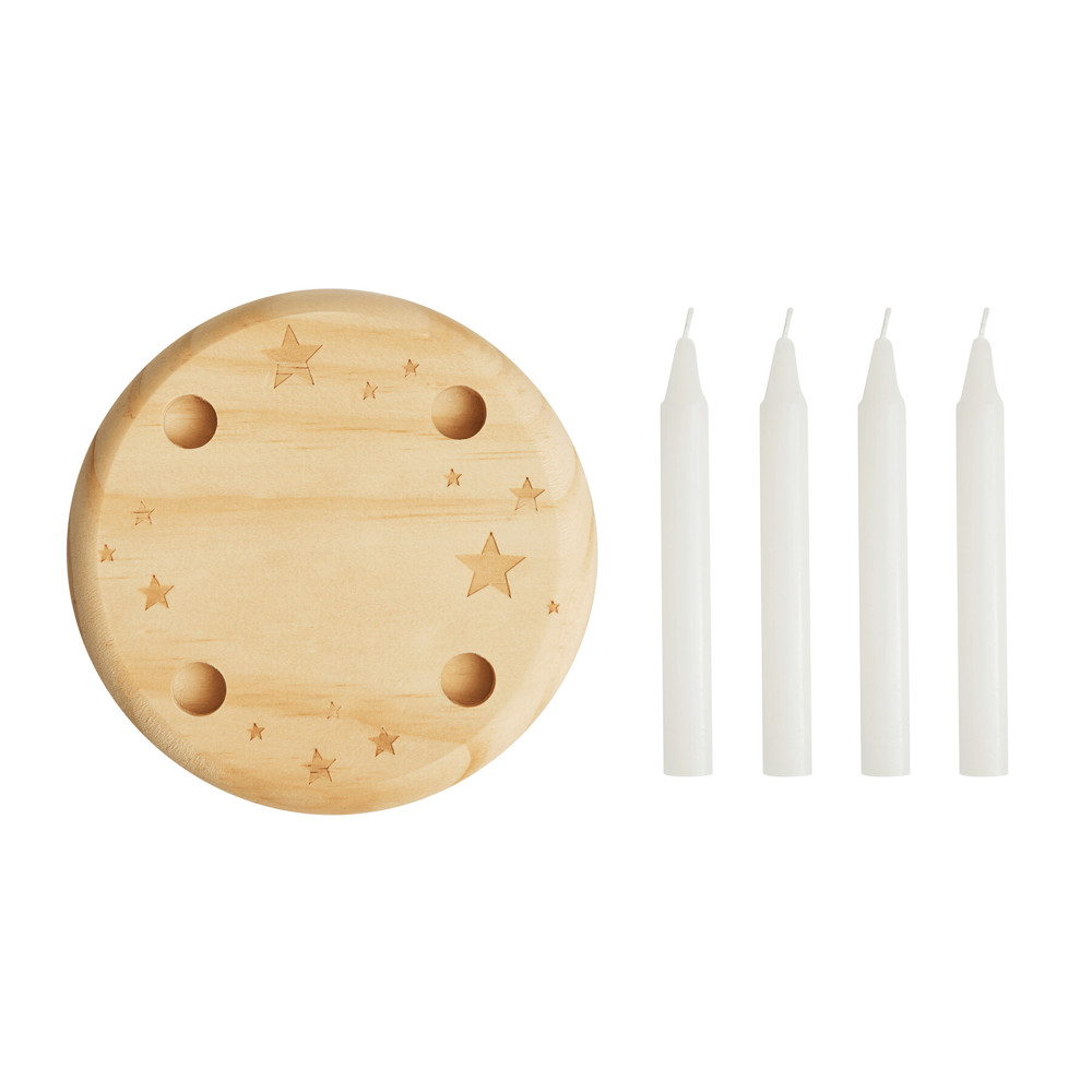 4-CHRISTMAS - Kleiner Holz-Adventskranz