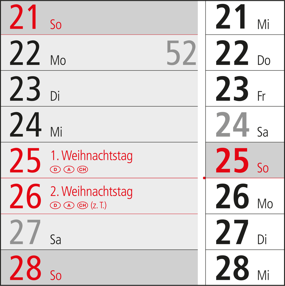 3-Monatskalender Einblatt Spectrum 3