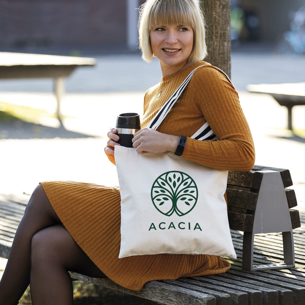 ANTWERPEN – Canvas-Tasche mit langen, zweifarbig gewebten Henkeln