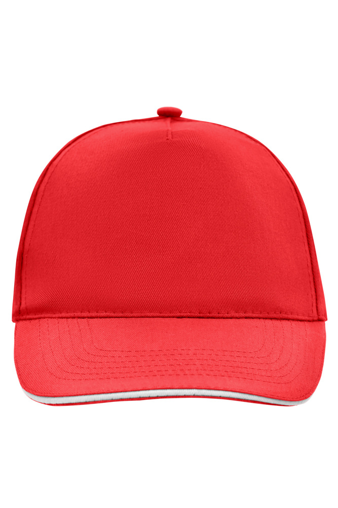 5 Panel Promo Sandwich Cap - Red/white (ca. Pantone 1805C
white)