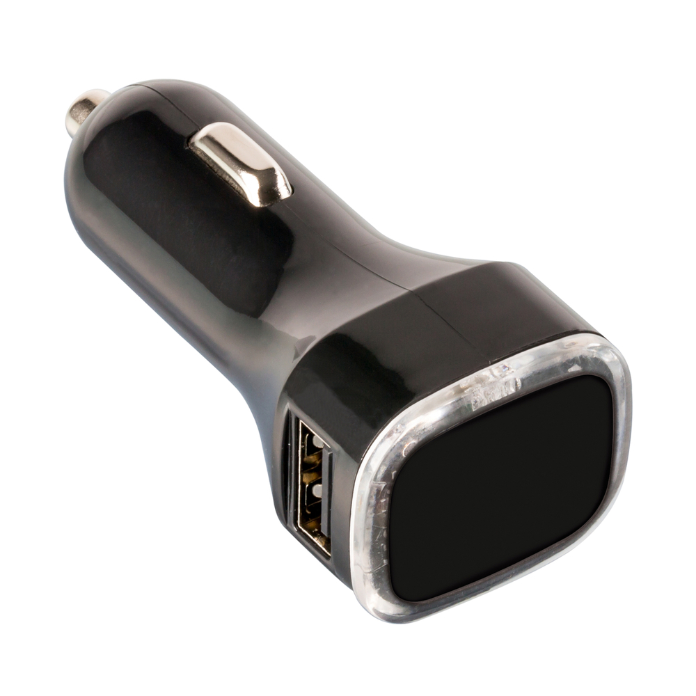 USB-Autoladeadapter COLLECTION 500 - transparent, schwarz / transparent