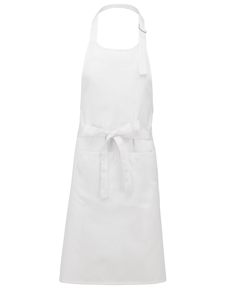 K8010 - Bei hohen Temperaturen waschbare Schürze aus Baumwollpolyester - White