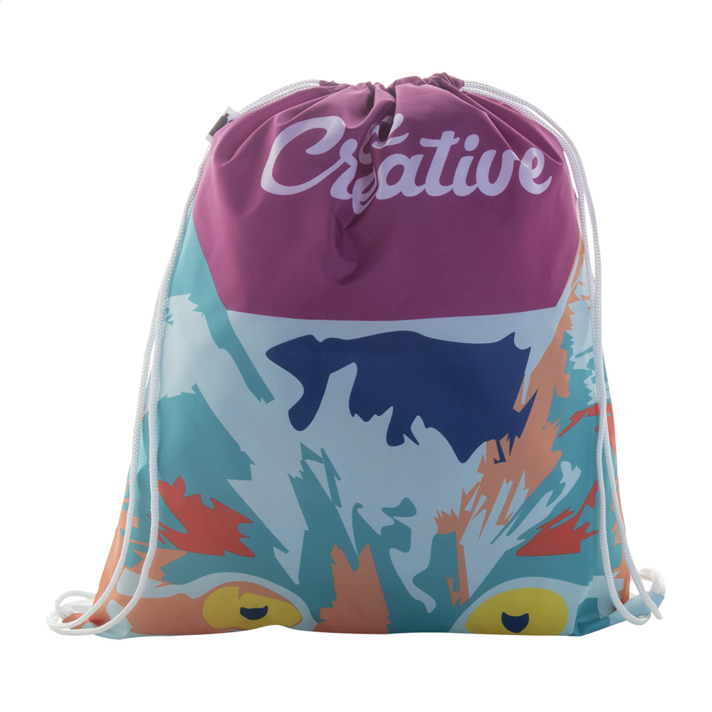 CreaDraw RPET - individueller Turnbeutel - Weiß/Weiß