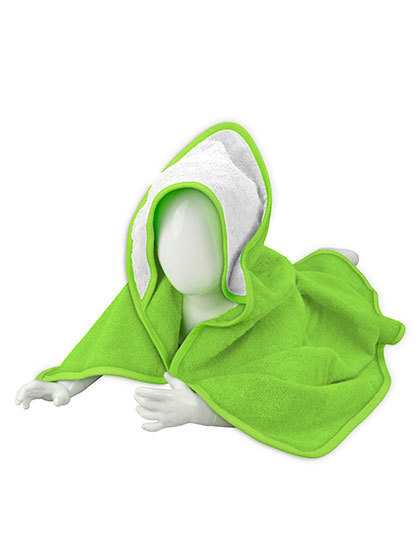 ARTG - Babiezz® Hooded Towel - Lime Green, White, Lime Green