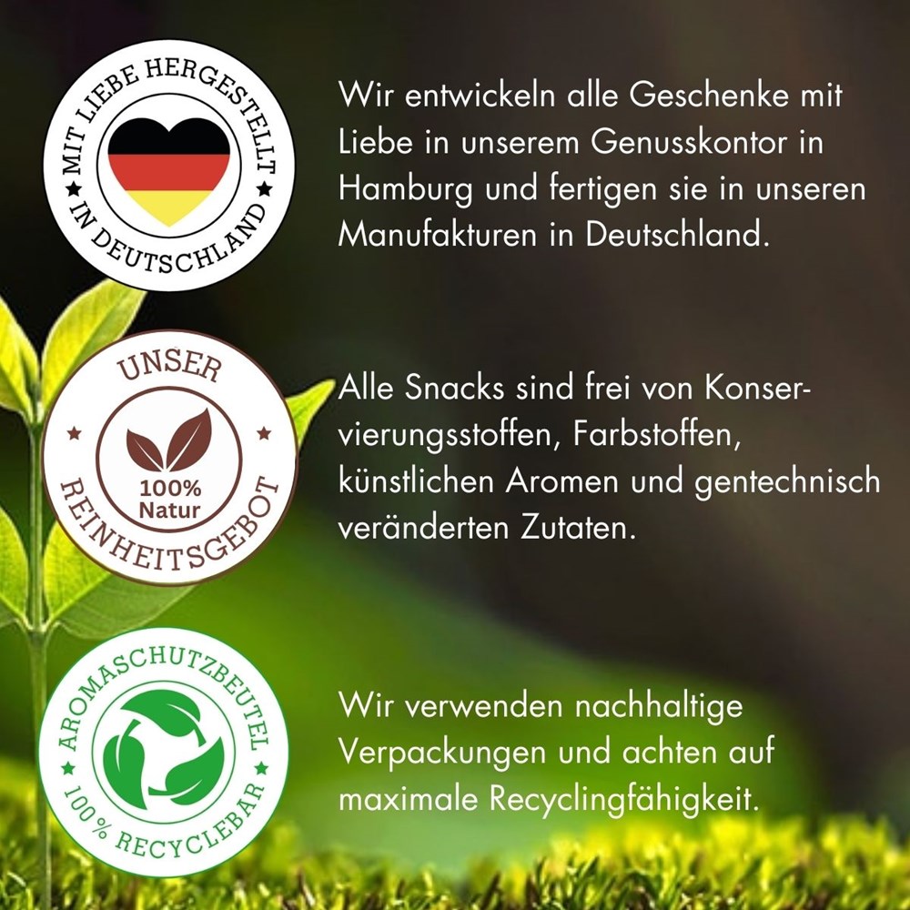 2 Premium Snacks in der Birkenholzbox - Weihnachts-Edition