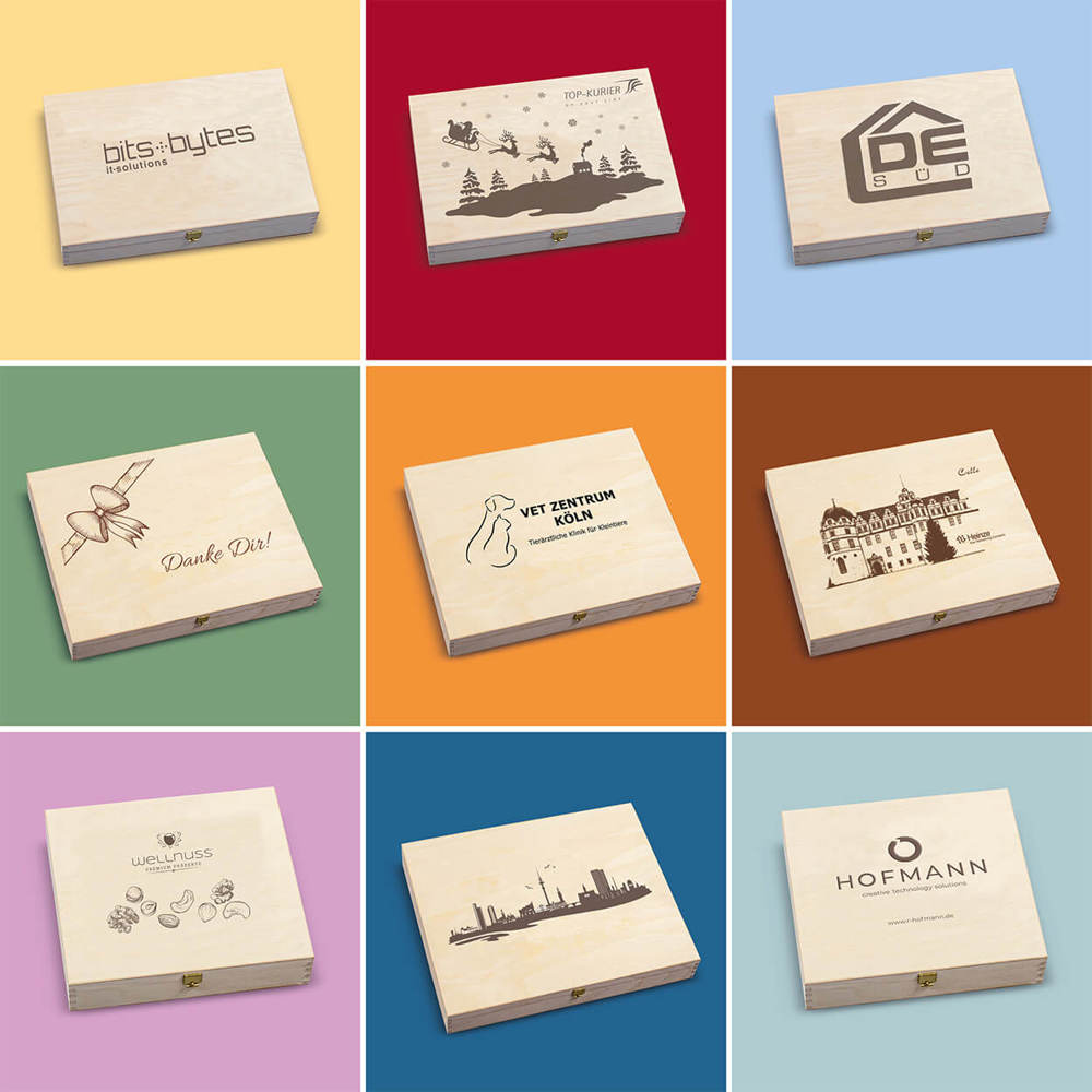 2 Premium Snacks in der Birkenholzbox - Weihnachts-Edition