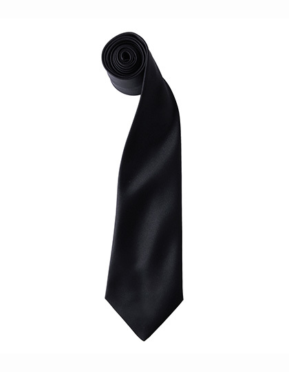 Premier Workwear - Colours Collection Satin Tie - Black (ca. Pantone Black C)