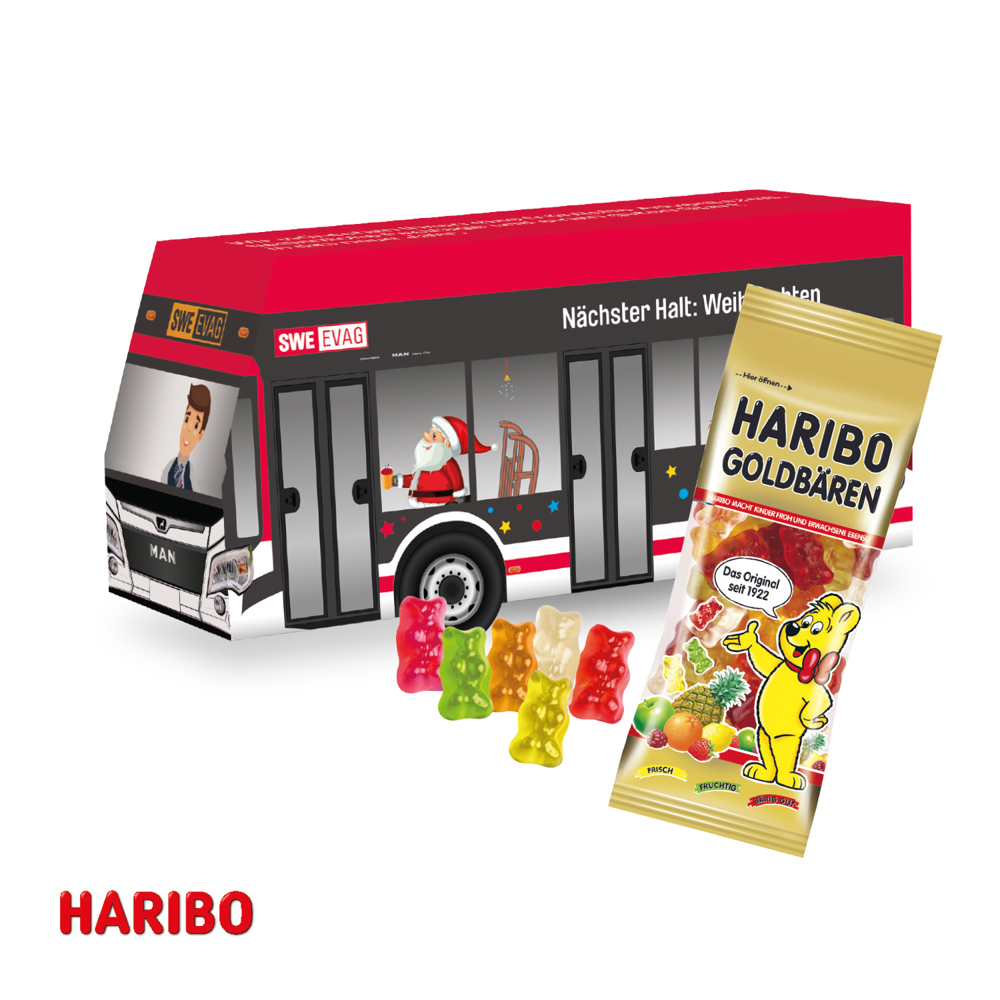 3D Präsent "Bus" mit Haribo Goldbären