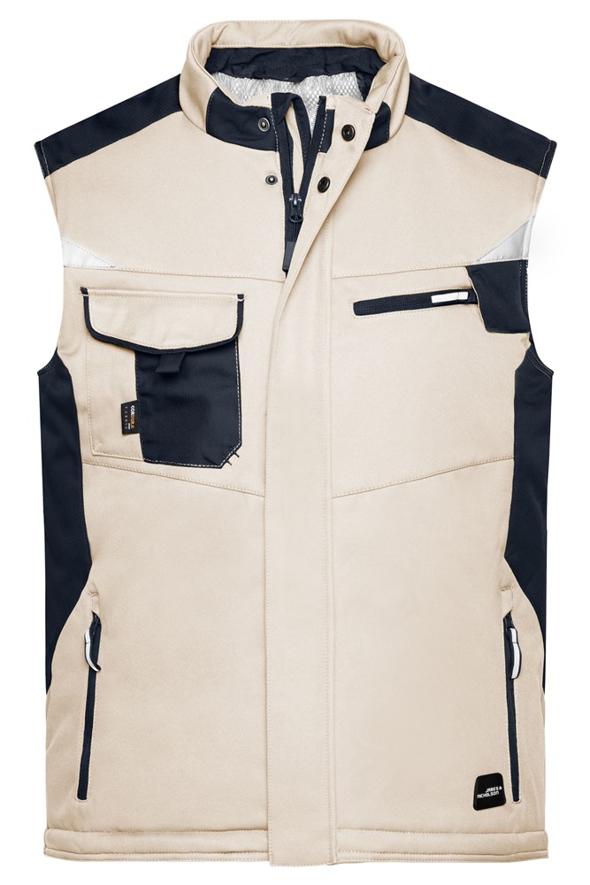 Craftsmen Softshell Vest - STRONG - - Stone/black (ca. Pantone 7501C
blackC)