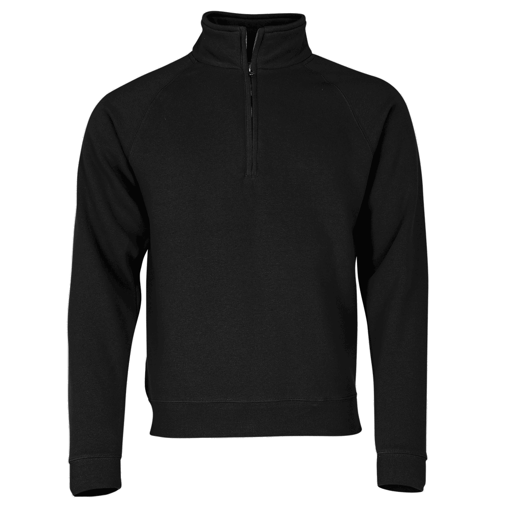 620320 - Premium Zip Neck Sweat - Schwarz