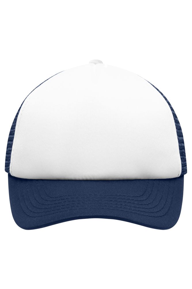 5 Panel Polyester Mesh Cap for Kids - White/navy (ca. Pantone white
2767C)
