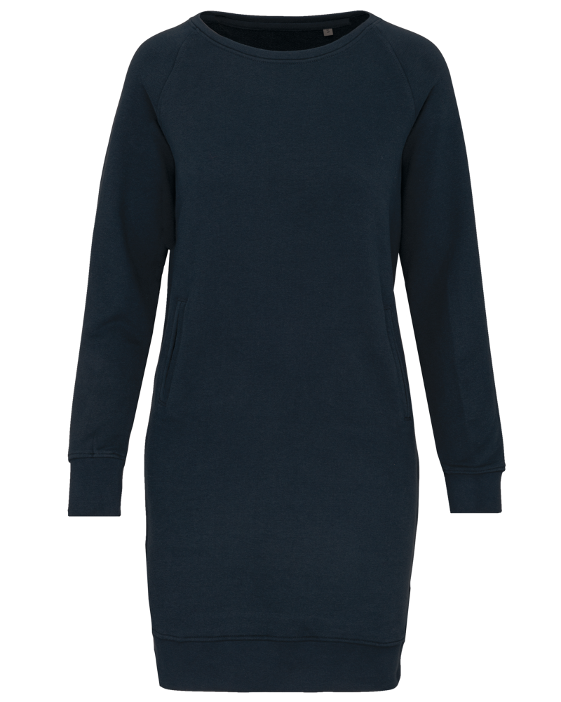 K493 - Bio-Loungekleid aus Fleece - navy