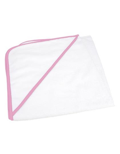 ARTG - Babiezz® ALL-Over Sublimation Hooded Towel - White, Light Pink