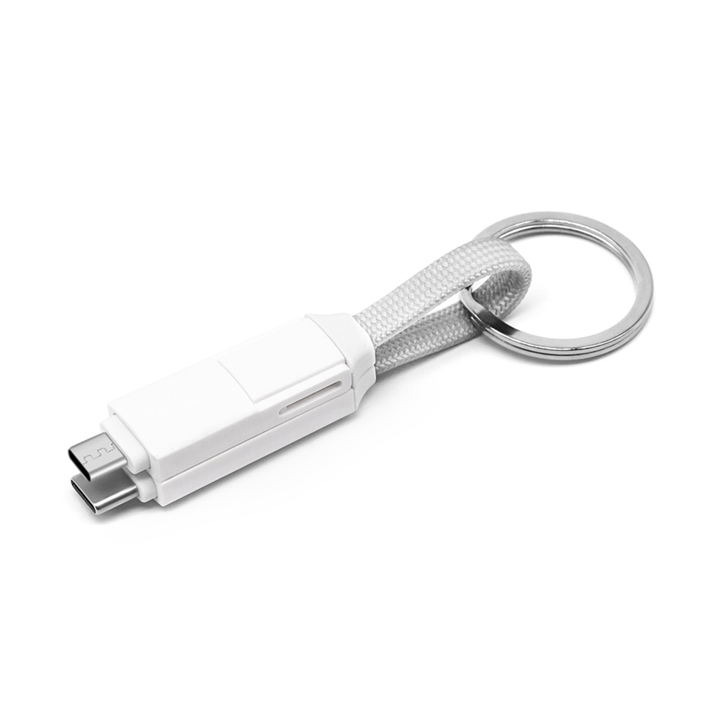 2 in 1 Magnetisches Schlüsselanhänger Ladekabel - weiß