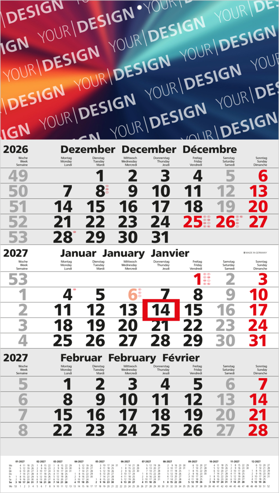 3-Monatskalender Einblatt Primus 3 Post A EXPRESS