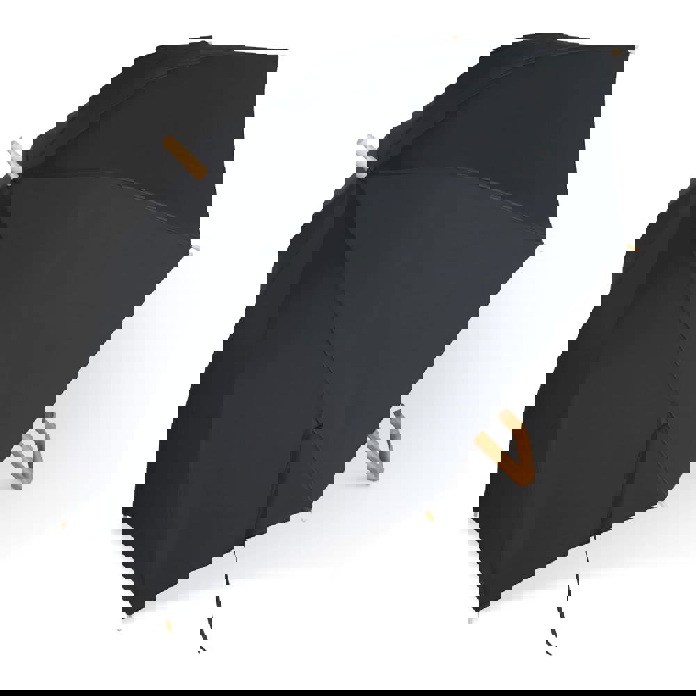 23” Regenschirm aus R-PET-Material mit Automatiköffnung - Schwarz